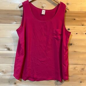Faded Glory bright pink sleeveless pocket blouse